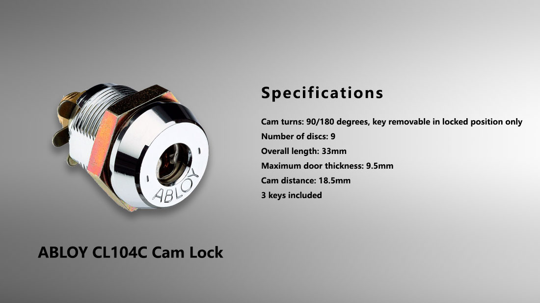 Abloy CL104C c/w Straight Cam and 3-Keys 6 Abloy CL104C 2