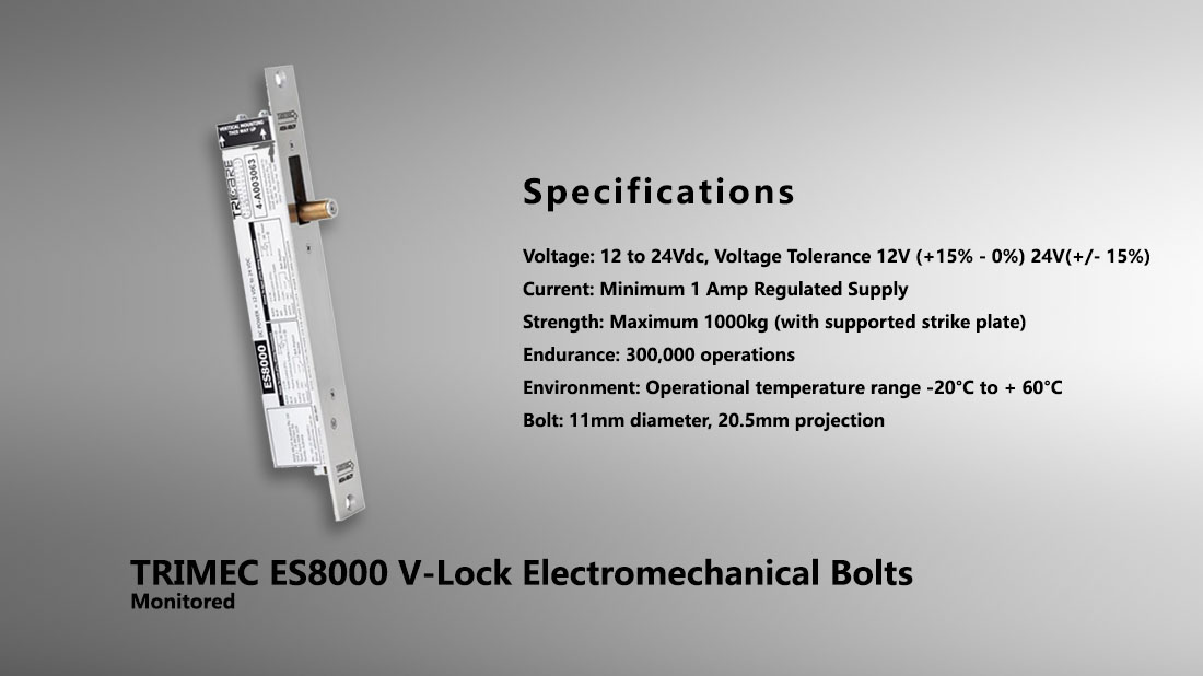 Trimec ES8000 V-lock Electromechanical Bolts 8 ES8000 Vlock ElectromechanicalBolt 4
