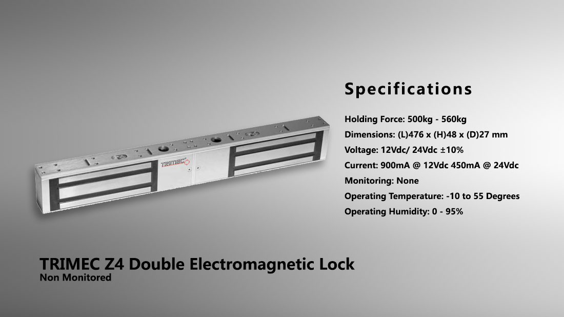 TRIMEC Z4 Double Electromagnetic Lock Non Monitored 6 Trimec Z4 Double Non Monitored