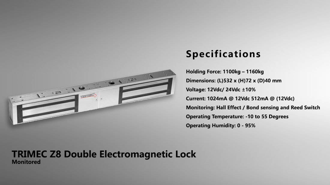 TRIMEC Z8 Double Electromagnetic Lock Monitored 6 Trimec Z8 Double Monitored