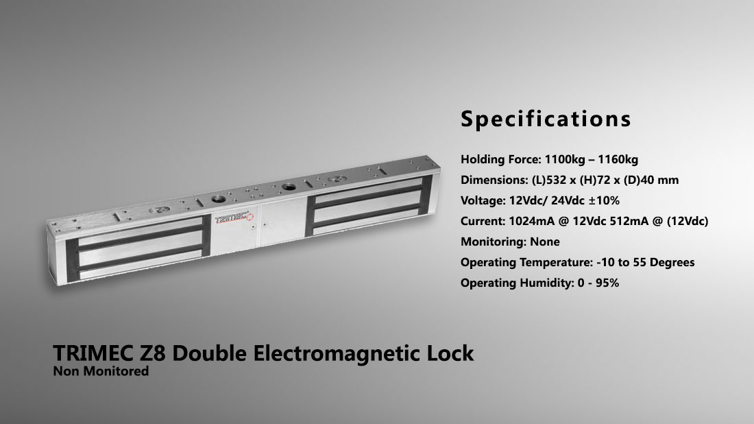 TRIMEC Z8 Double Electromagnetic Lock Non Monitored 6 Trimec Z8 Double Non Monitored