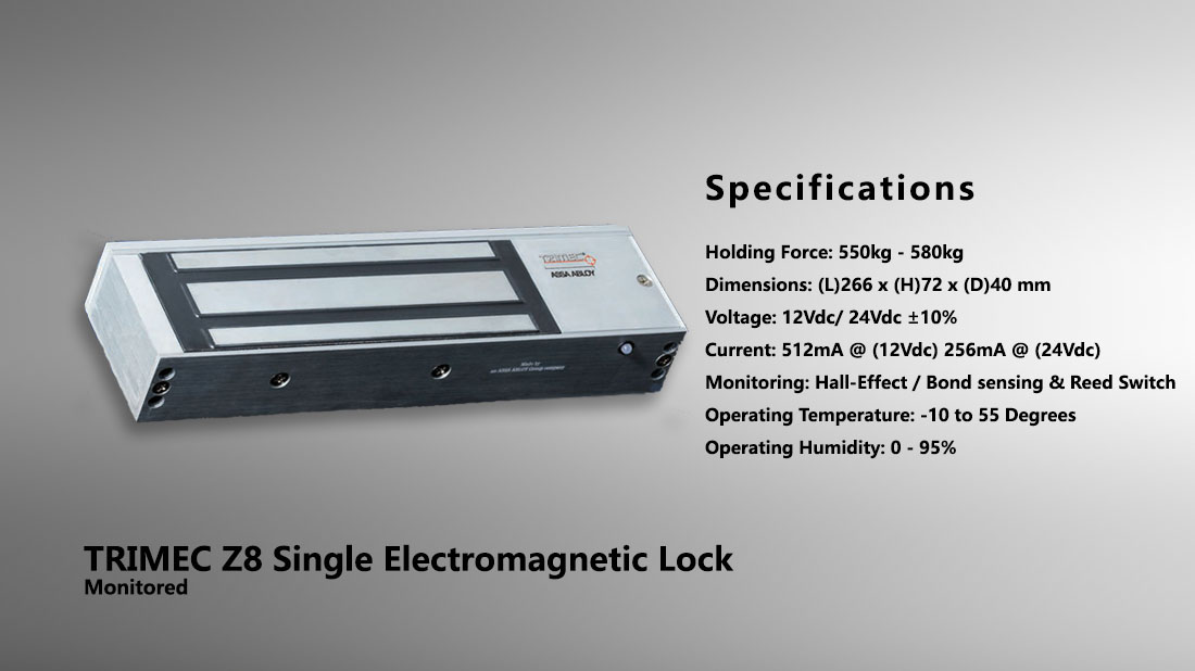 TRIMEC Z8 Single Electromagnetic Lock Monitored 6 Trimec Z8 Single Monitored
