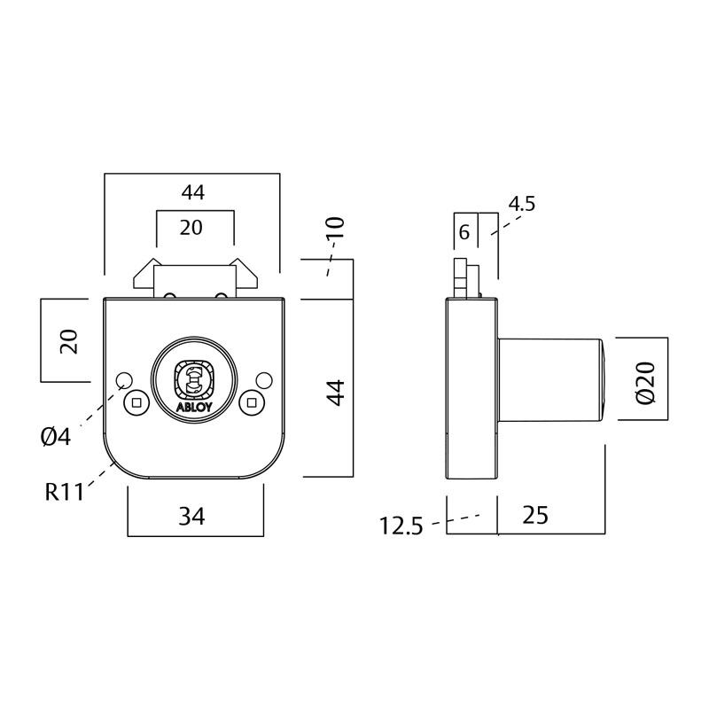Abloy OF235C Double Hook Cabinet Lock c/w 2-Keys 2 Abloy OF235C Double Hook Cabinet Lock c/w 2-Keys:圖片 2